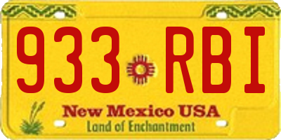 NM license plate 933RBI