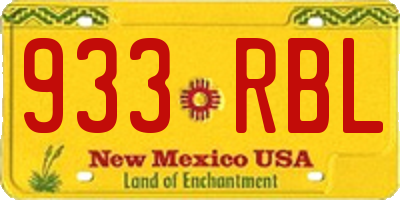 NM license plate 933RBL
