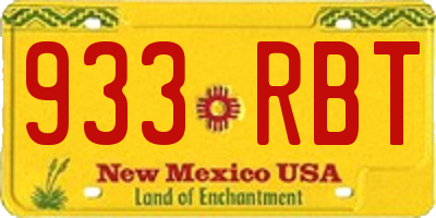 NM license plate 933RBT