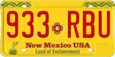 NM license plate 933RBU