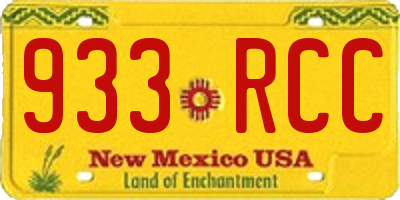 NM license plate 933RCC