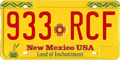 NM license plate 933RCF