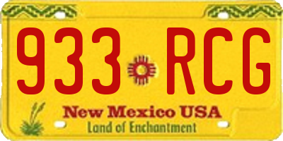 NM license plate 933RCG