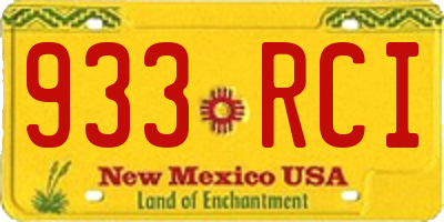 NM license plate 933RCI