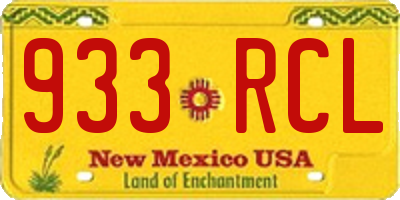 NM license plate 933RCL