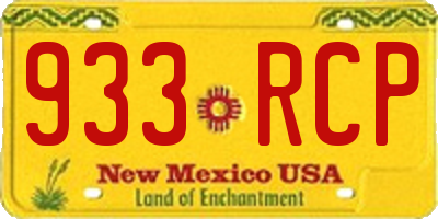 NM license plate 933RCP