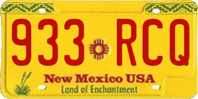 NM license plate 933RCQ
