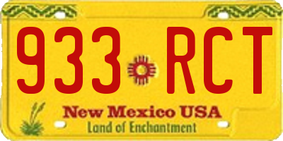 NM license plate 933RCT