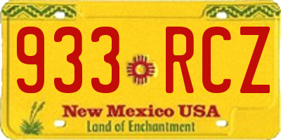 NM license plate 933RCZ