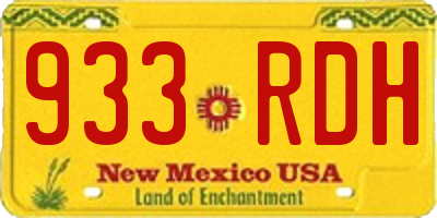 NM license plate 933RDH