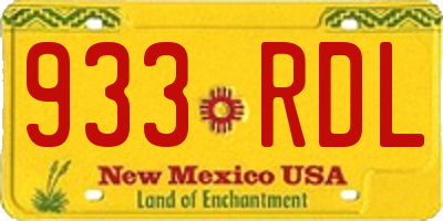 NM license plate 933RDL