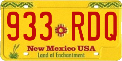 NM license plate 933RDQ
