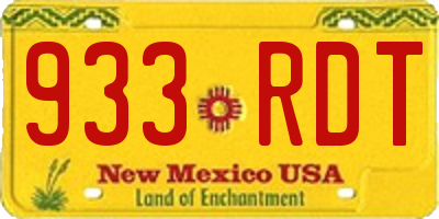 NM license plate 933RDT