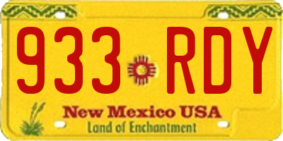 NM license plate 933RDY