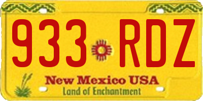 NM license plate 933RDZ