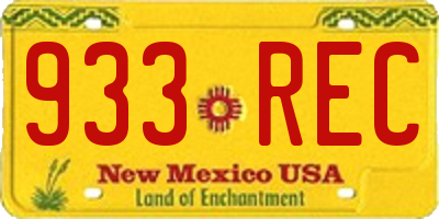 NM license plate 933REC