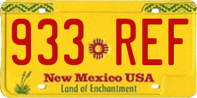 NM license plate 933REF