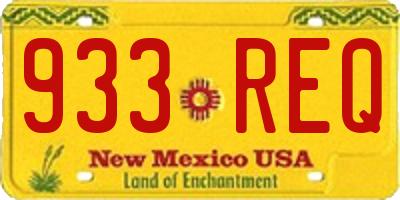 NM license plate 933REQ