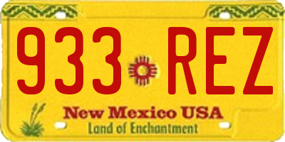 NM license plate 933REZ