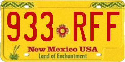 NM license plate 933RFF
