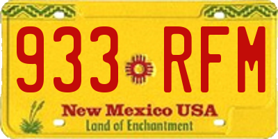 NM license plate 933RFM