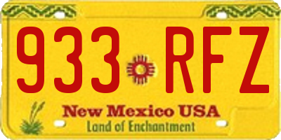NM license plate 933RFZ