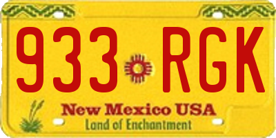 NM license plate 933RGK