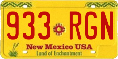 NM license plate 933RGN
