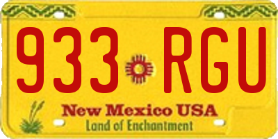 NM license plate 933RGU