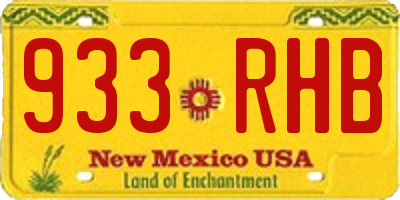 NM license plate 933RHB
