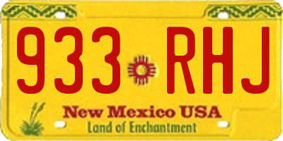 NM license plate 933RHJ
