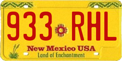 NM license plate 933RHL