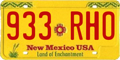 NM license plate 933RHO