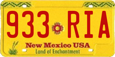 NM license plate 933RIA