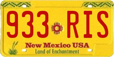 NM license plate 933RIS