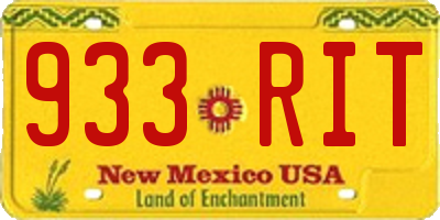 NM license plate 933RIT