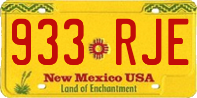NM license plate 933RJE