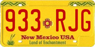 NM license plate 933RJG