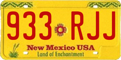 NM license plate 933RJJ