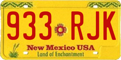 NM license plate 933RJK