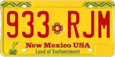 NM license plate 933RJM