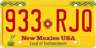 NM license plate 933RJQ