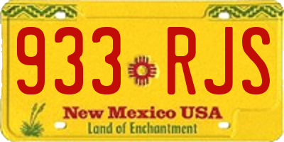 NM license plate 933RJS