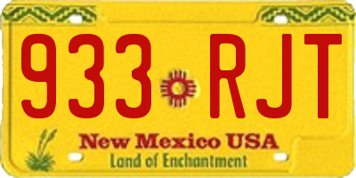 NM license plate 933RJT