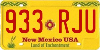 NM license plate 933RJU