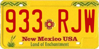 NM license plate 933RJW
