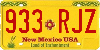 NM license plate 933RJZ