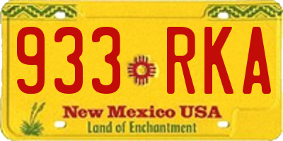 NM license plate 933RKA