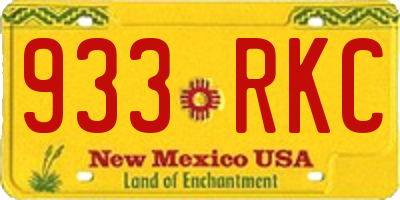 NM license plate 933RKC
