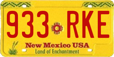 NM license plate 933RKE